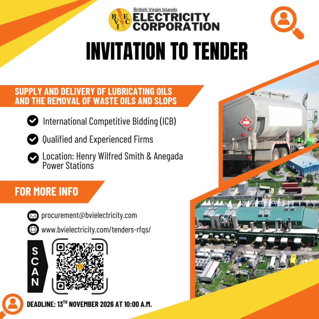 TENDER NOTICE: SUPPLY AND DELIVERY OF LUBRICATING OILS AND THE REMOVAL OF WASTE OILS AND SLOPS